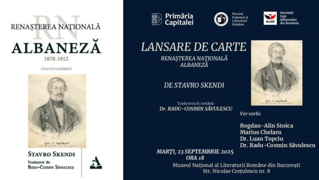 Lansare de carte la Muzeul Național al Literaturii Române: „Renașterea Națională Albaneză: 1878-1912”