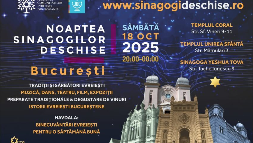 Weekendul trecut, sinagogile din România și-au deschis porțile pentru public Weekendul trecut, sinagogile din România și-au deschis porțile pentru public