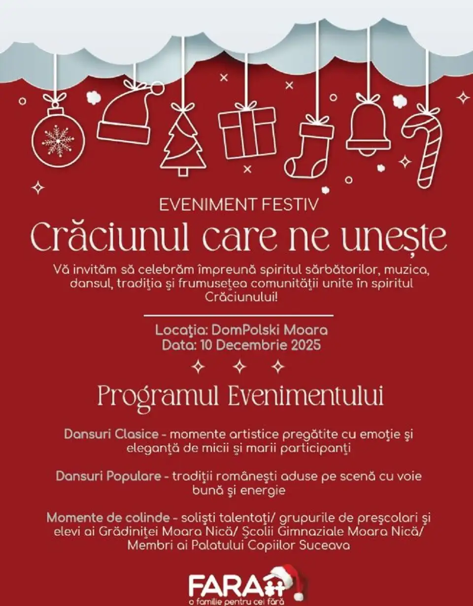 „Crăciunul care ne unește” – o nouă ediție dedicată incluziunii, desfășurată la Dom Polski Moara