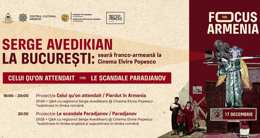Focus Armenia: Serge Avedikian, invitat la București pe 17 și 18 decembrie